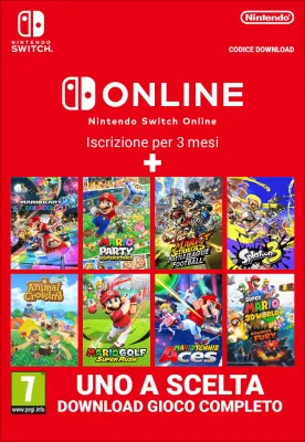 Nintendo Full Game Multi-software + Nintendo Switch Online (Iscrizione individuale - 3 mesi)