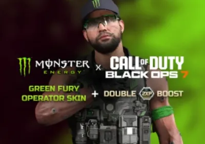 Call of Duty: Black Ops 7 - Monster Energy Green Fury Operator Skin + 15 Min Double XP DLC