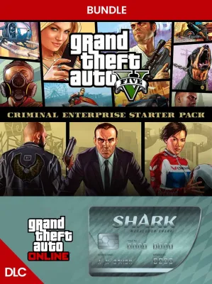 Grand Theft Auto V Criminal Enterprise Starter Pack and Megalodon Shark Card Bundle DLC | Rockstar