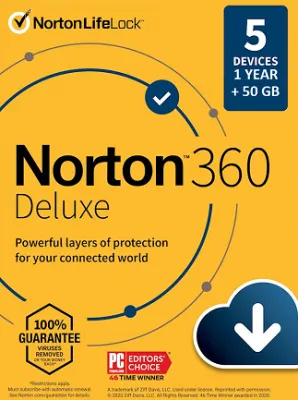 Norton 360 Deluxe + 50 GB Cloud Storage - NortonLifeLock