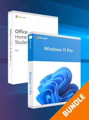Microsoft Windows 11 Pro & Microsoft Office Home & Student 2019 Bundle (PC) - Microsoft Key