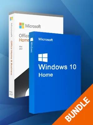Microsoft Windows 10 Home & Microsoft Office Home & Business 2021 (Mac) bundle - Microsoft Key