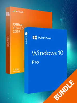 Microsoft Windows 10 Pro & Microsoft Office Home & Business 2019 (Mac) bundle - Microsoft Key