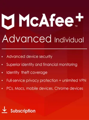 McAfee+ | Advanced (PC, Android, IOS) (Individual)