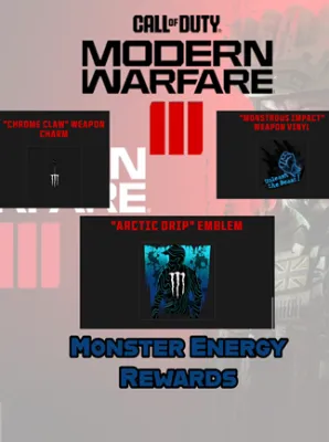 Call of Duty: Modern Warfare III - Monster Energy Charm + Emblem + Calling Card Bundle (All Platforms) - Call of Duty Official Key