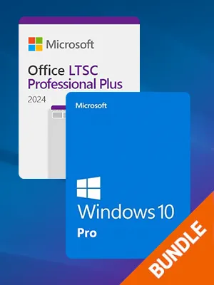 Microsoft Windows 10 Pro & Microsoft Office 2024 LTSC Pro Plus Bundle (PC) - Microsoft Key