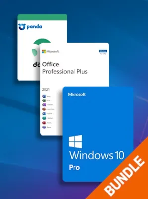 Microsoft Windows 10 Pro OEM & Office 2021 Pro Plus + Panda Dome Essential (PC) (1 PC, Lifetime) - Microsoft Key