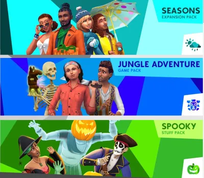 The Sims 4 Bundle - Seasons + Jungle Adventure + Spooky Stuff DLC EU XBOX One / Xbox Series X|S CD Key