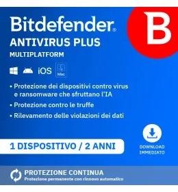 Bitdefender Antivirus Plus | 1 installazion | PC | Windows
