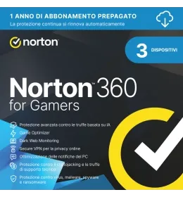 Norton 360 per Gamer | 2026 | Windows | Mac | Android | iOS | 50 GB di Archiviazione Cloud