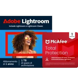 Adobe Lightroom CC + McAfee Total Protection gratuito | 1 utente | 1 TB di archiviazione cloud
