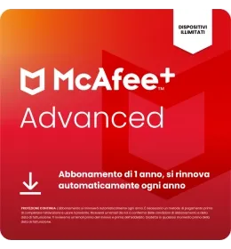 McAfee+ Advanced Individual | Dispositivi illimitati | Nuovo (McAfee Plus Advanced)