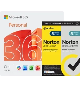 Microsoft 365 Personal | 1 utente + Norton 360 Deluxe con Norton Utilities