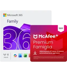 Microsoft 365 Family | 6 Utenti + McAfee+ Premium Family