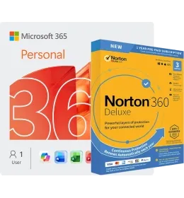 Microsoft 365 Personal + Norton 360 Deluxe | Include aggiornamenti