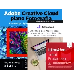 Adobe Piano Fotografia 1000 GB di archiviazione cloud + McAfee Total Protection