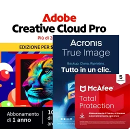 Adobe Creative Cloud Pro Student + McAfee Total Protection + Acronis Essentials