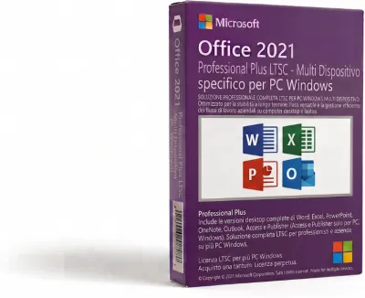 Microsoft Office Professional Plus 2021 LTSC Multi Dispositivo - Attivazione Online - Fatturazione Italiana