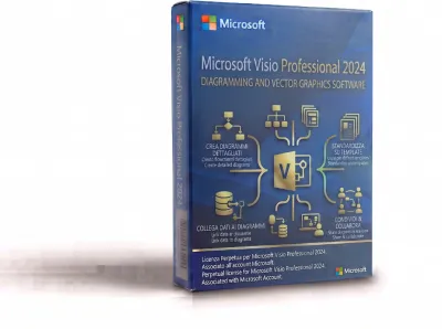 Microsoft Visio Professional 2024 - PC - Licenza BIND - Attivazione Online – Fatturazione Italiana