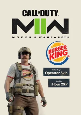 Call of Duty®: Modern Warfare® II - Burger King Operator Skin + 1 Hour 2XP (DLC) www.callofduty.com Key