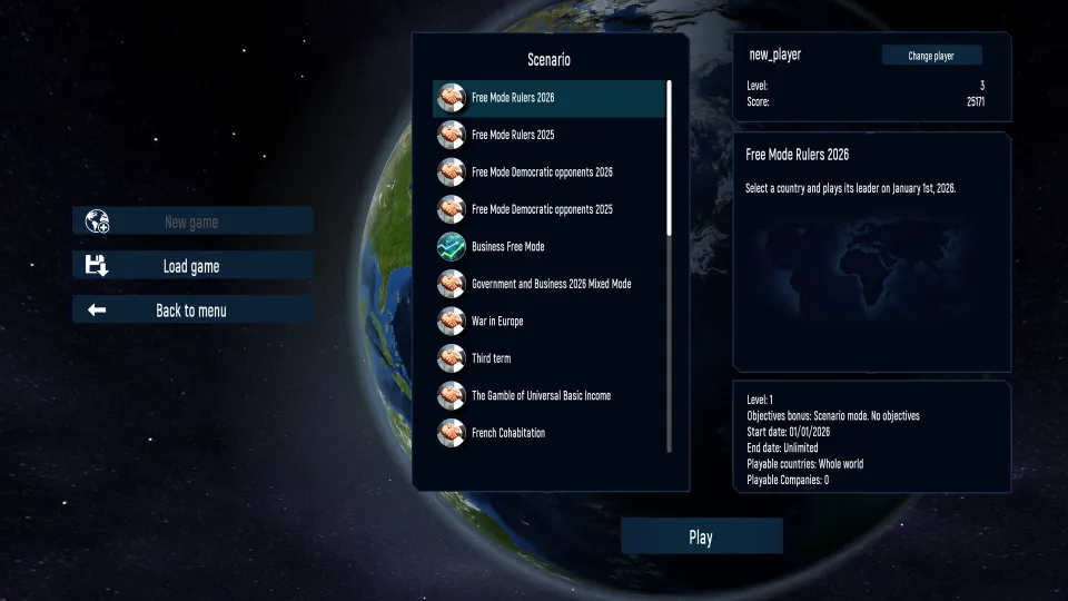 Geo-Political Simulator 2026 Edition
