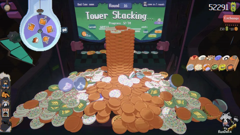 RACCOIN Coin Pusher Roguelike