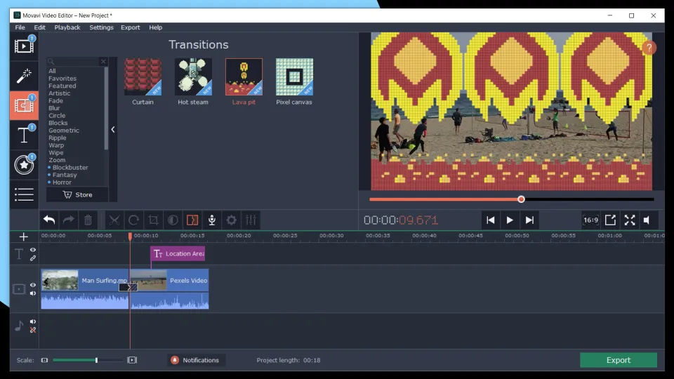 Movavi Video Editor Plus 2020 Effects - Pixel Age Pack (PC, Mac)