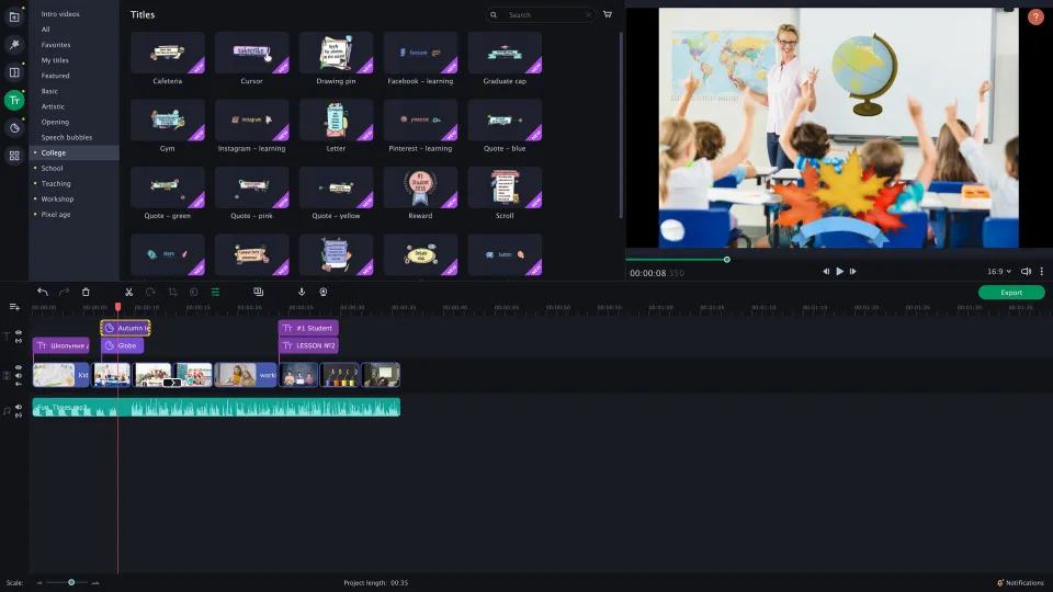Movavi Slideshow Maker 8 Effects - Education Set (PC, Mac)