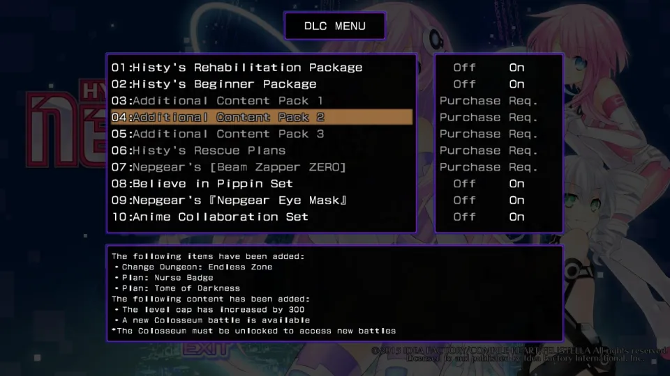 Hyperdimension Neptunia Re;Birth2: Sisters Generation Additional Content Pack 2