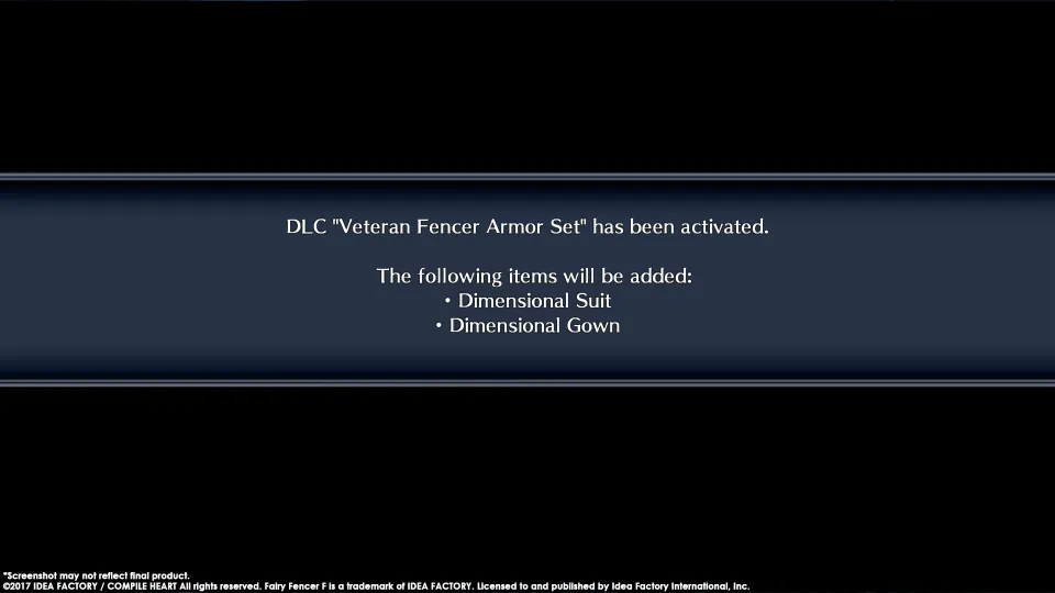 Fairy Fencer F ADF Veteran Fencer Armor Set