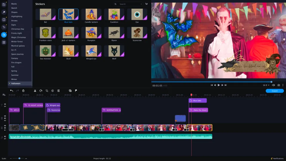 Movavi Video Editor Plus 2020 Effects - Halloween Pack (PC, Mac)