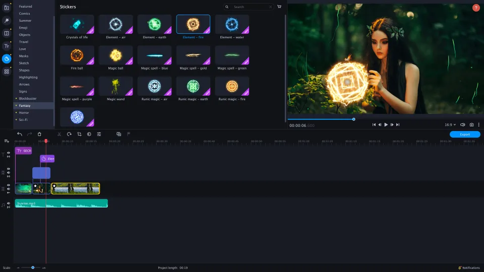 Movavi Video Editor Plus 2021 Effects - Cinematic Set