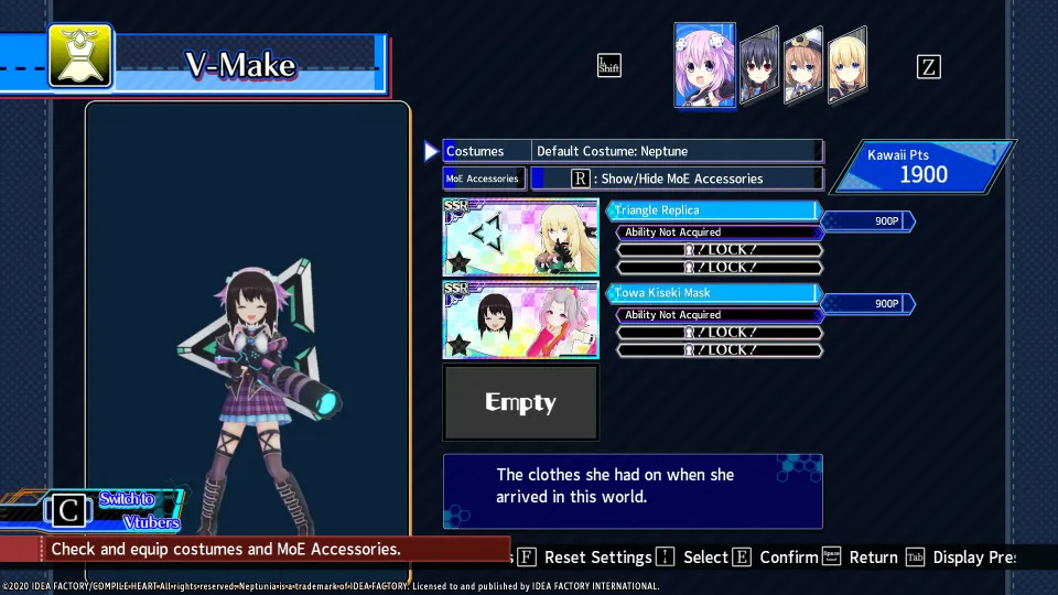 Neptunia Virtual Stars - Towa Kiseki - Vtuber Accessories