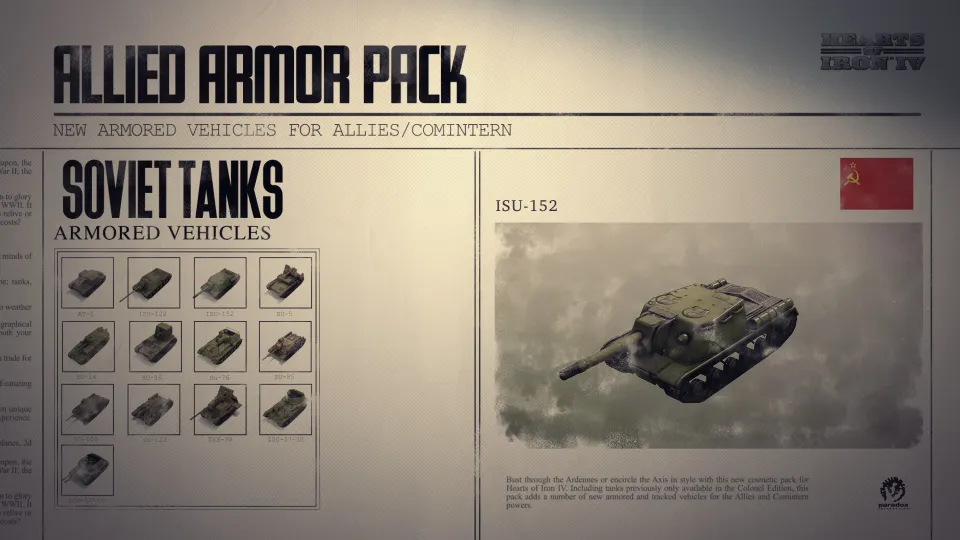 Hearts of Iron IV Allied Armor Pack