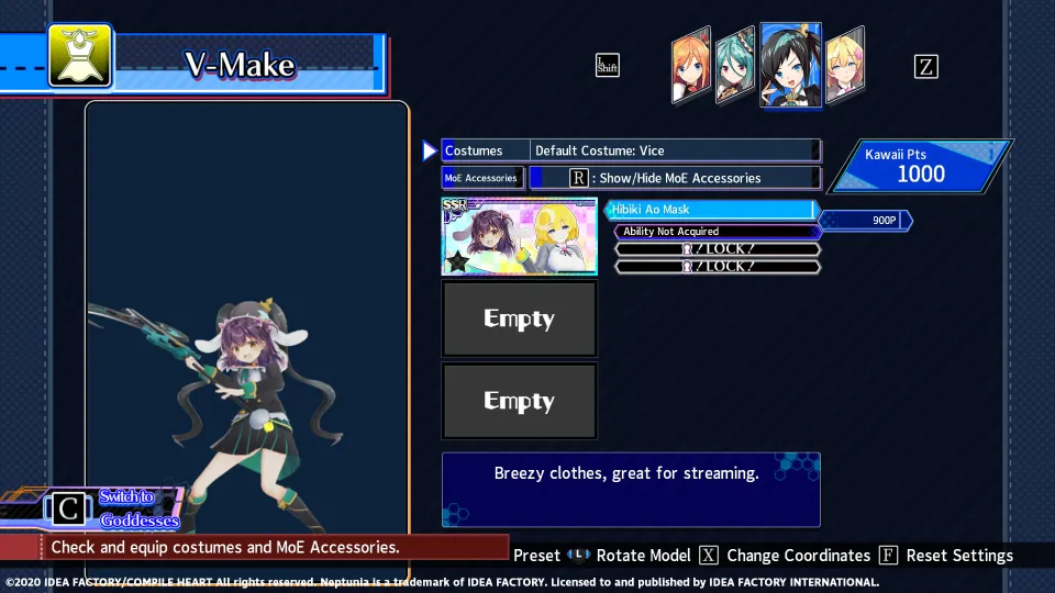 Neptunia Virtual Stars - Hibiki Ao Pack