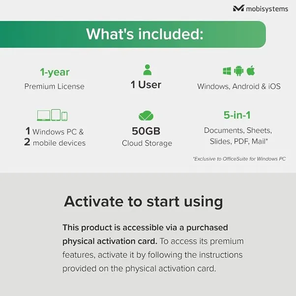 OfficeSuite | Personal (PC, Android, IOS) (1 User, 1 Year) - OfficeSuite Key
